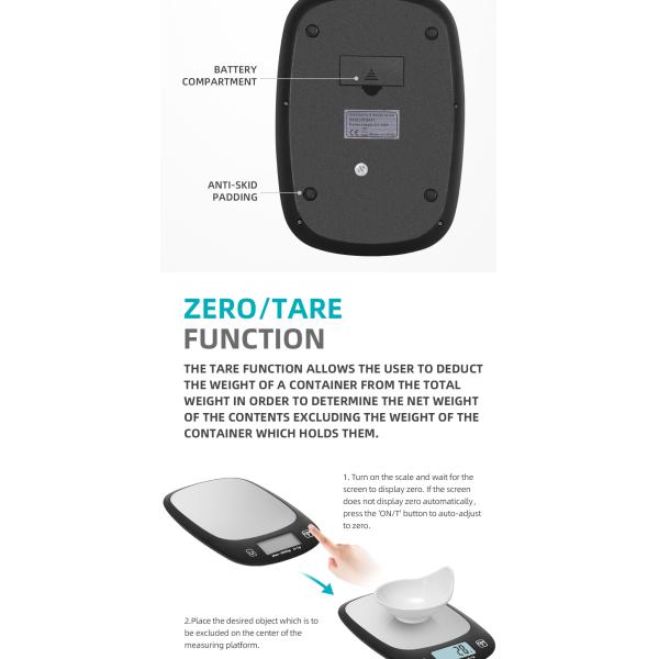 5KG Maximum Weight Recommendation Nutritional Scale Accurate Kitchen Scales Waterproof Digital Kitchen Weighing Scale