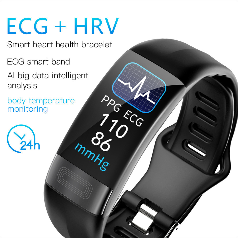 New Smart Bracelet ECG HRV ECG Monitoring Blood Pressure Exercise Pedometer IP67 Waterproof USB Intelligent Health Monitoring