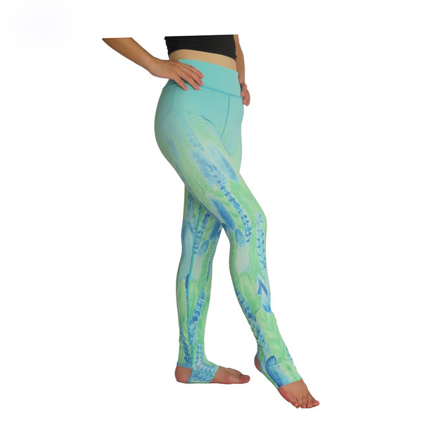 Стильная Стретчабле широкая йога сублимации талии задыхается Активевеар йоги во всю длину