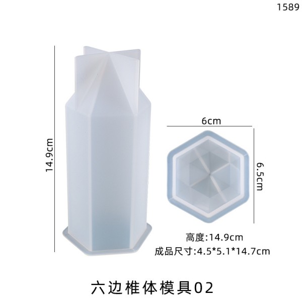 DIY crystal dropper mold hexagonal vertebral body home decoration candle making silicone mold