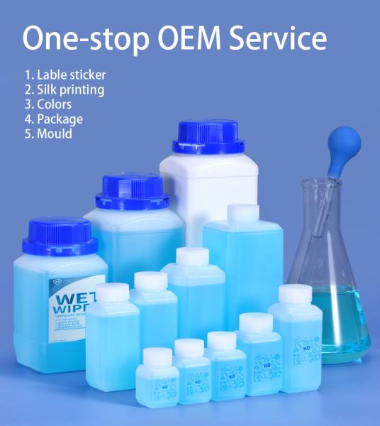 500ml Double Wall Plastic HDPE Square Reagent Bottles for Laboratory Printing Handling