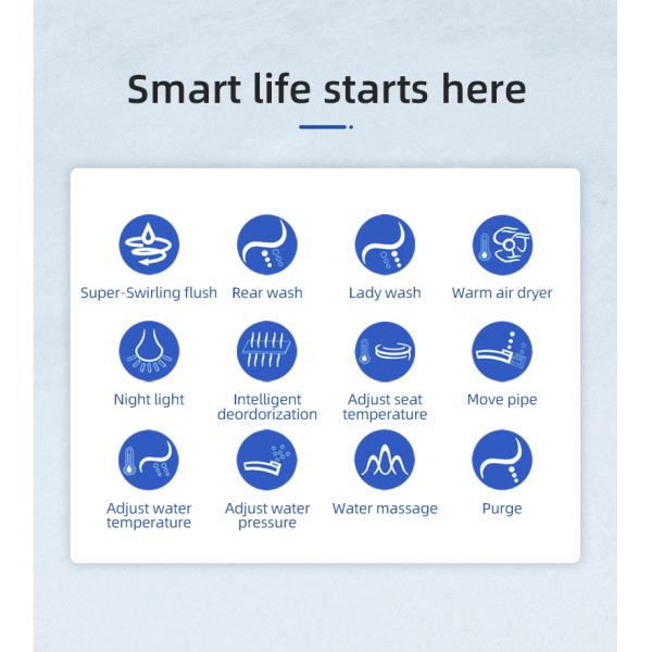 Retrete inteligente electrónico de cerámica de una pieza, retrete eléctrico integrado