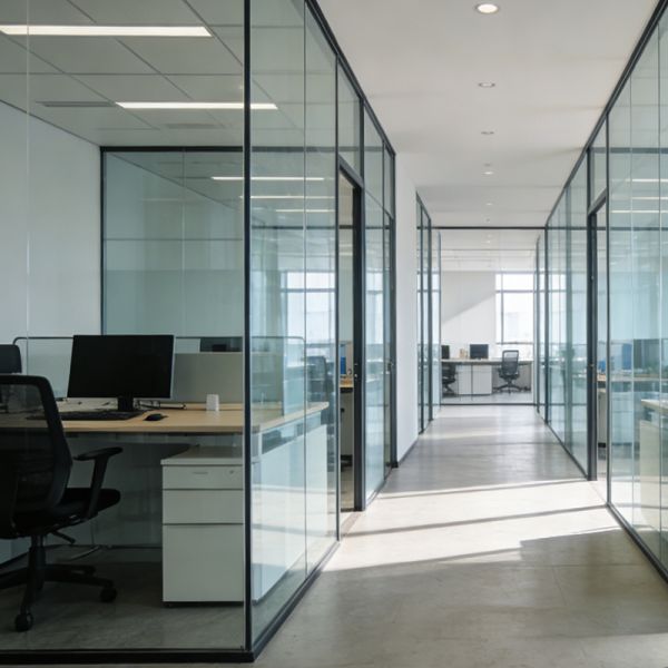 Modern Black Transparent Glass Office Partitions Wall for Meeting Rooms and School