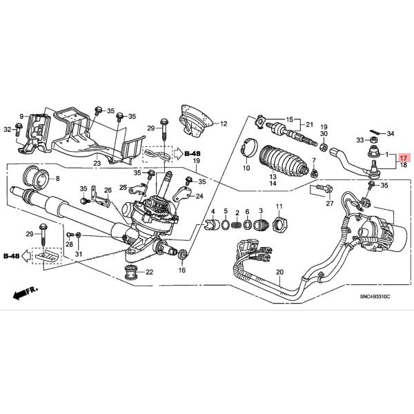 Honda Civic 2006-2011 Suspension Rod Ends , 53540 SNA A02 Outer And Inner Tie Rod Ends