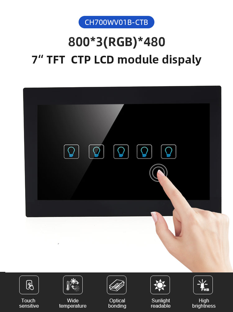 Экран касания W180*H119mm CTP TFT LCD разрешения 800×480