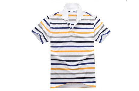 Polyester Striped  Polo Shirt Cool Breathable Quick Dry / Men's Summer Clothing