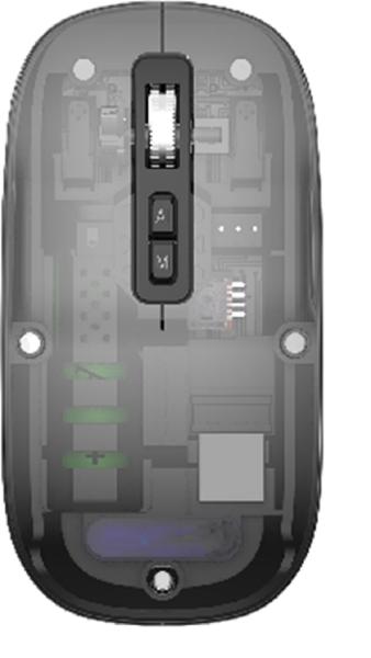 2.4G Wireless And Bluetooth AI Mouse Offers Adjustable DPI Settings 800/1200/1600 Transparent Silver Grey