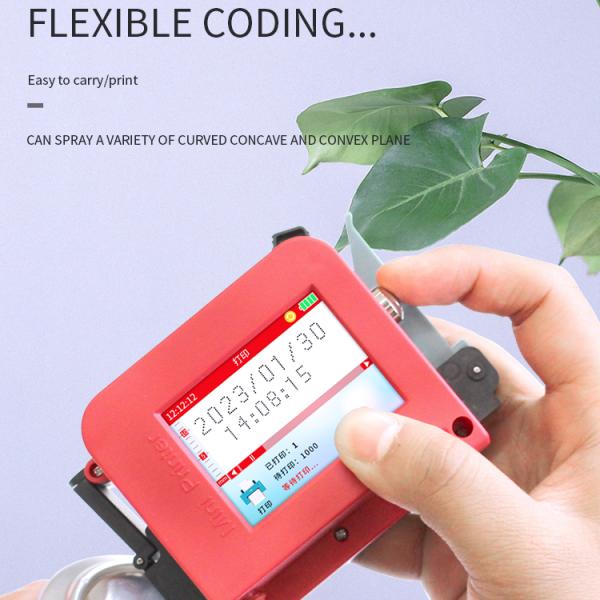 Handheld Inkjet Printer for Batch Code Expiry Date on Paper Plastic Wood Metal Glass