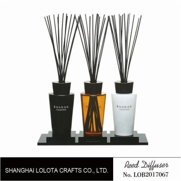Luxury Room Aromatherapy Reed Diffuser With Black Top Cover , Screen Printing