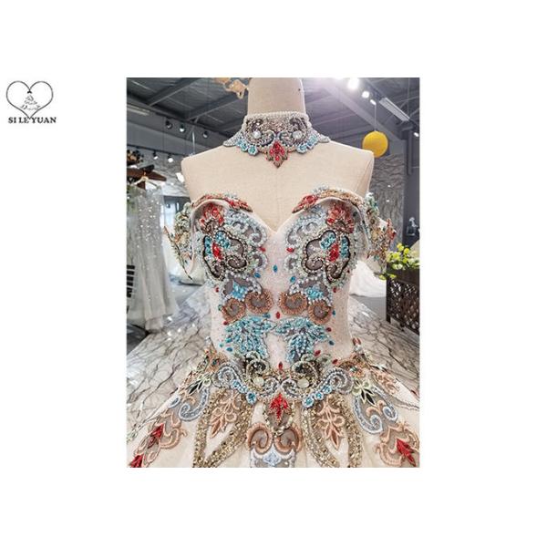 Off Shoulder Tailor Made Prom Dresses Colorful Lace Beading Floor Length