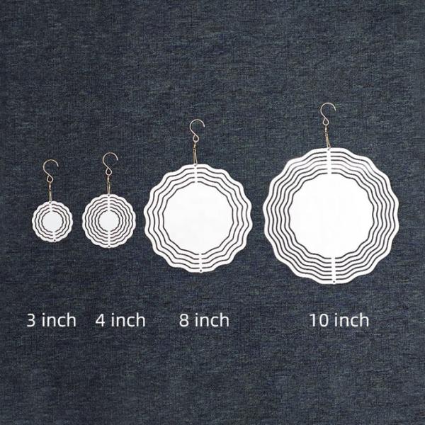 Sublimation Wind Spinner Blanks Personalized Custom Printed Aluminum Hanging Garden Christmas Decoration Wind Chimes