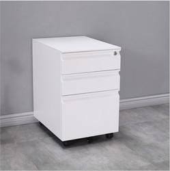 0.6mm White 3 Drawer Lateral File Cabinet With Lock Modern
