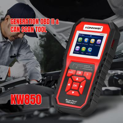 Mise à jour libre kw850 de scanner multilingue du konnwei obd2 pour les voitures 12v