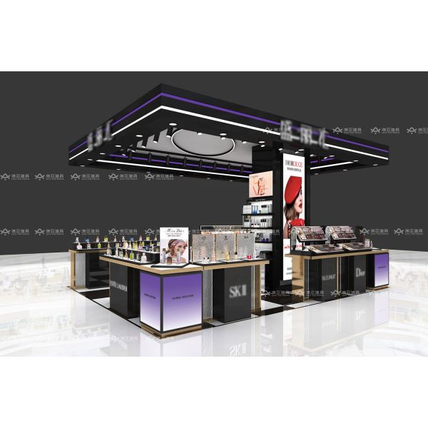 Cosmetics Kiosk Display Cabinet Retail Shelving Solutions Perfume Shop Furniture
