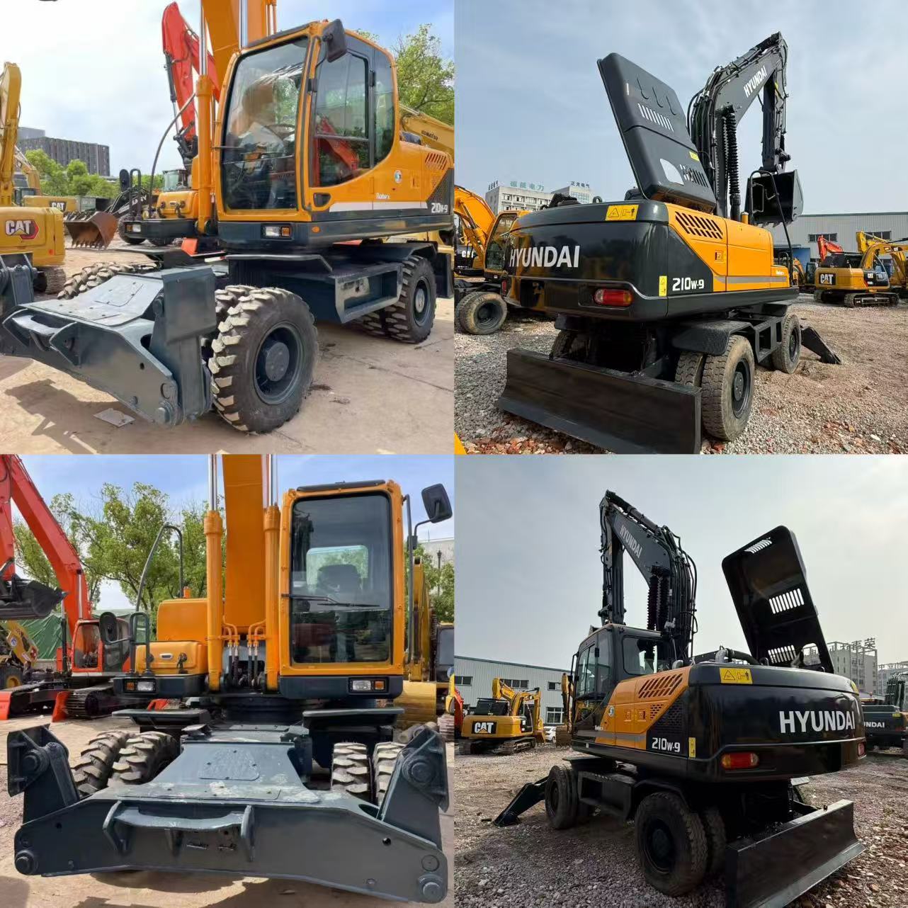 Hyundai 210W-9 Used 21 Ton Wheel Excavator Original Assembly For Highway Road Construction Work