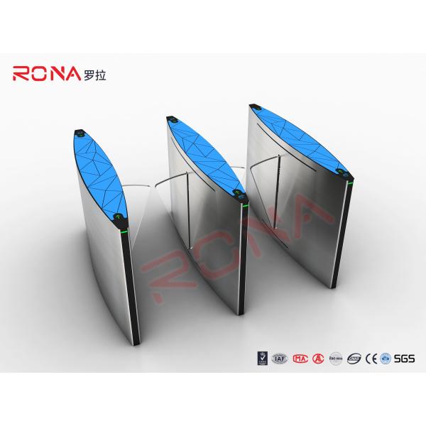 304 Stainless Steel Automatic Flap Barrier Turnstile Acrylic Swing Arm With Servo Motor