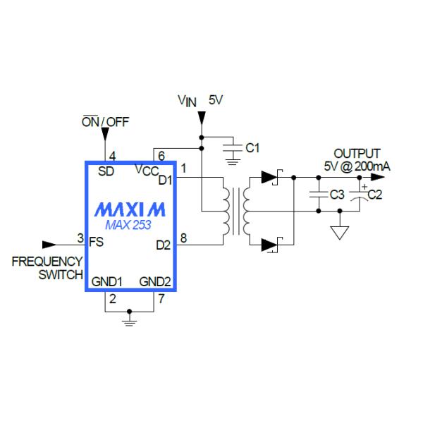 Трансформатор держателя EPC3126-1-LF пушпульный поверхностный с MAXIM253/845 IC