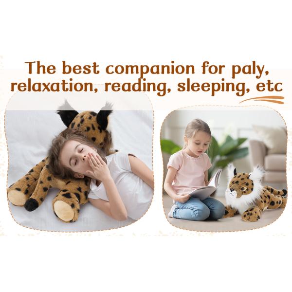 MorisMos 5-Piece Lynx Bobcat Stuffed Animals 18-Inch Soft Polyester Cotton Plush Toys for Kids Perfect Birthday Gift for Boys