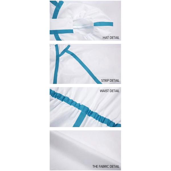 Type5/6 Disposable Protective Coveralls Uniform Non Sterile Good Air Permeability