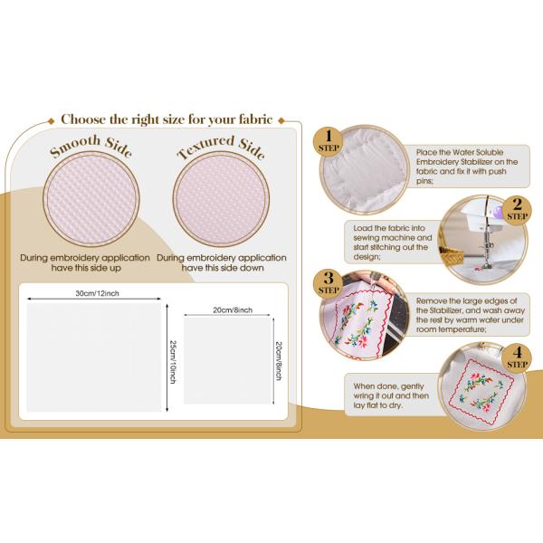 Wash Away Embroidery Stabilizer Water Soluble Embroidery Topping Film Transparent Water Soluble Stabilizer