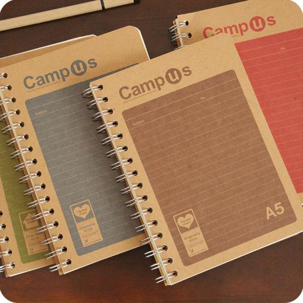 16K Cute Spiral Bound Notebook Kraft Paper Brown Cover Lined Inner Printing