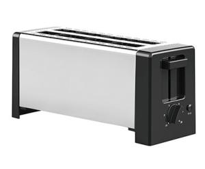Household Appliance Pop Up Long Slot Toaster 2 Slice Silver And Black