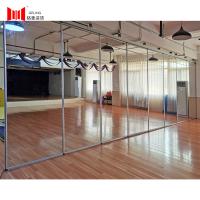 65mm Clear Glass Movable Wall Room Dividers With Aluminum Track