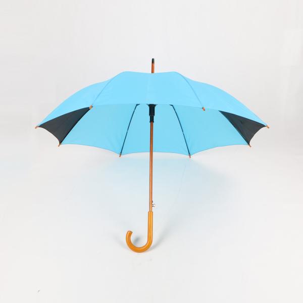 Promotional Events Cool Golf Umbrella , Wooden Stick Umbrella With Logo Printing