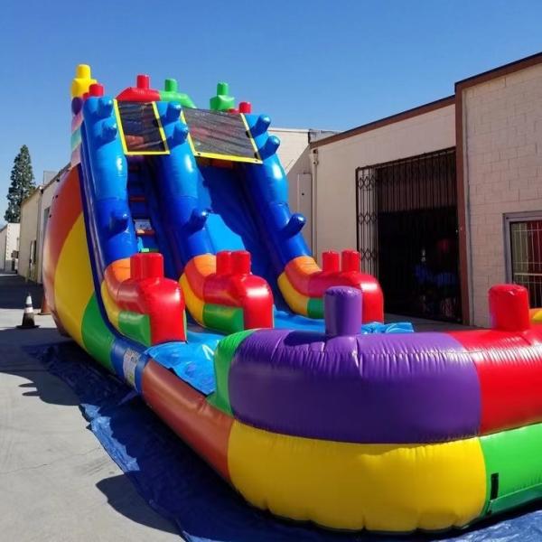 5-10 Passenger Inflatable Water Slide Pool Rental with Rainbow Pool and Slide Package