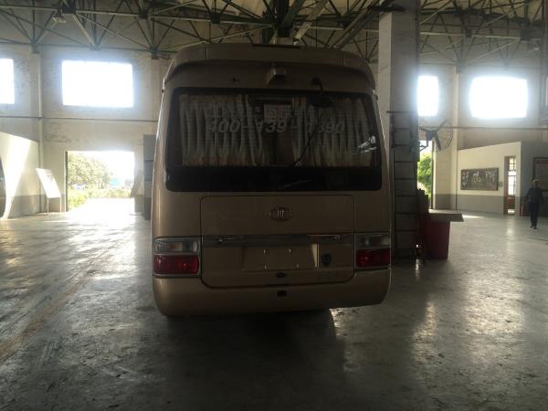 Blue 2x1 Seat Arrangement Coaster Minibus / Diesel Minibus Long Distance Transport