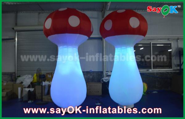 2.5mh white 190T Nylon cloth Inflatable LED light Mushroom for Decoration