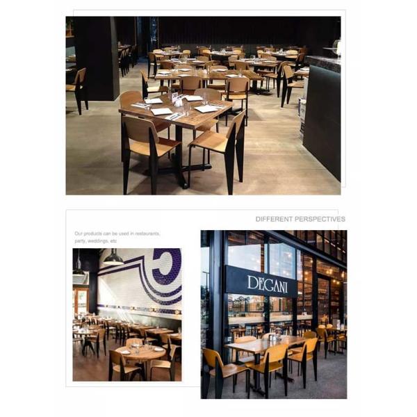 Industrial Style Black Metal Frame Dining Chairs Plywood Seat Restaurant Dining Chair