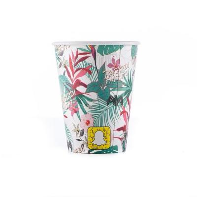 Bebida quente de papel descartável do copo 12oz da única parede com Logo Beverage Ps Pp Lids