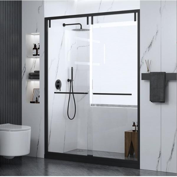 Stainless Steel Glass Shower Cabin with Polished Surface and Sliding Door Fitting Set