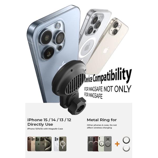 Strong Magnetic Stability Ultra-Thin Fan Cooling Fast Charging Wireless Charging Car Phone Holder One-Handed Operation