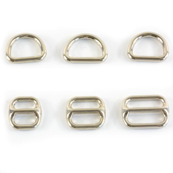 Package Size 3.00cm * 2.00cm * 0.50cm Silver Metal D Ring Tri Glide Slider 20mm 25mm