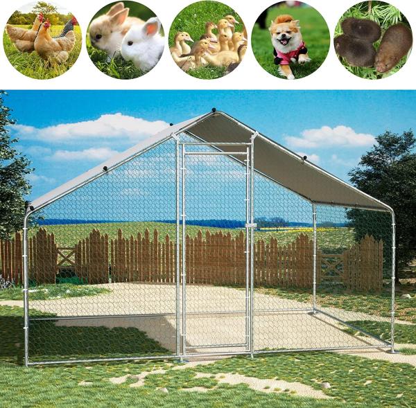 Chicken Run Kennel 2m x 3m Walk In Chicken Cage Coop For Rabbit Hen Cage Pen with PE cover
