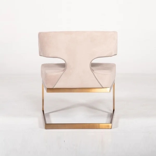 Unique design leisure stainless steel dining chair upholstery arm chair sofa chair for living room hotel