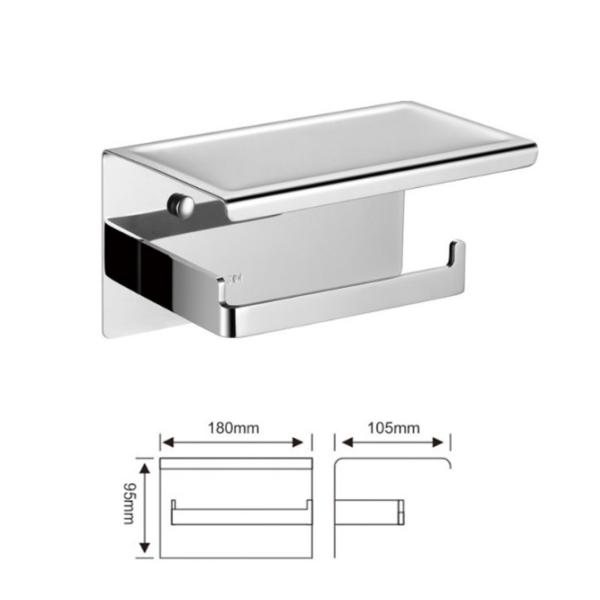 Wall Mounted Bathroom Paper Holder Metal Construction Black/Gunmetal/Polished/Brushed