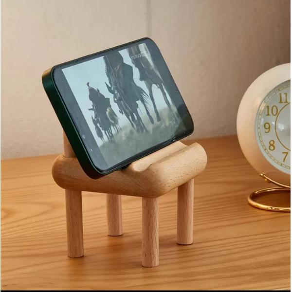 Mini porte téléphone de bureau en bois pour table, support de téléphone portable en bois