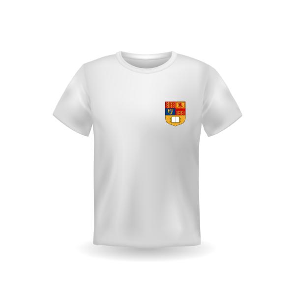 T-Shirt universitária O-Neck com logotipo personalizado e tecido respirável