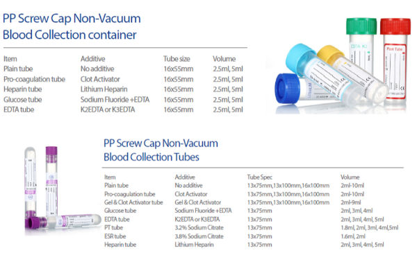 Inyección plástica disponible del ANIMAL DOMÉSTICO de cristal llano del tubo de la colección de la sangre de 1 - 10 ml