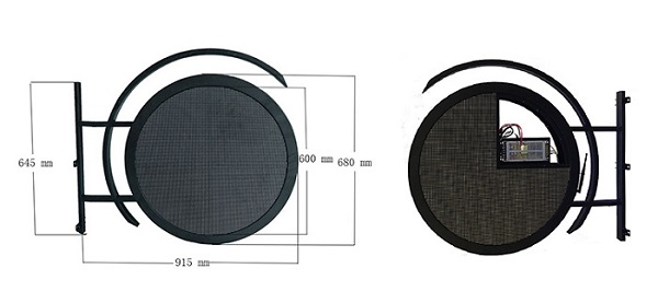 Steel Outdoor Led Display Board , P4.68 LED Circle Display Digital Round Logo Sign