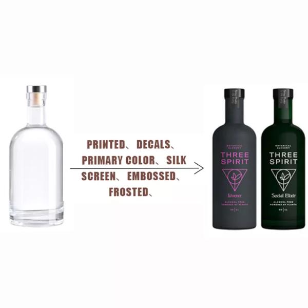 Produced Thick Bottom Vodka Whisky Sherry Glass Bottle with Decal Surface Handling