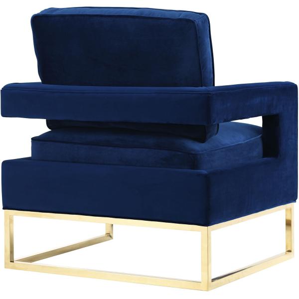 new classic deep blue velvet fabric and stainless steel frame single lounge chair for wedding party event