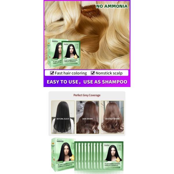 Grey Coveerage Plant Hair Dye Shampoo Raw Material Black Hair Dye OEM Hair Color Manufacturer Supply