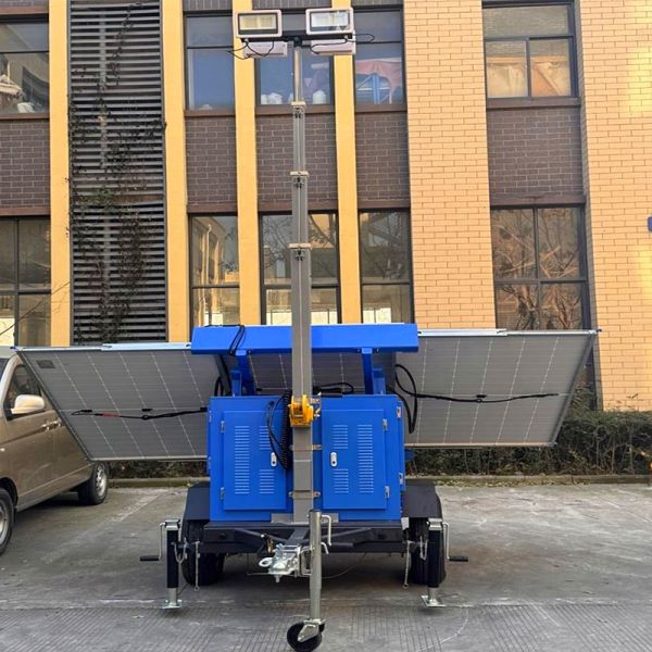 Outdoor Light Tower CCTV Camera Surveillance Tower Foldable Design Trailer Solar Lighting Towers