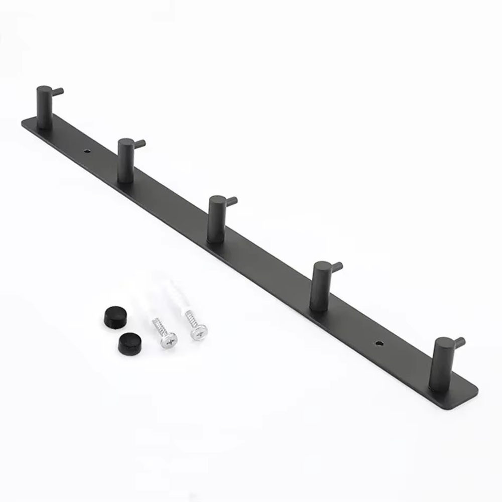 Black Robe Hook Wall Mounted Towel Coat Rack Creative Clothes Key Holder Hanger for Bathroom Kitchen 3 4 5 6 Hooks BY SIZE (HQ106)