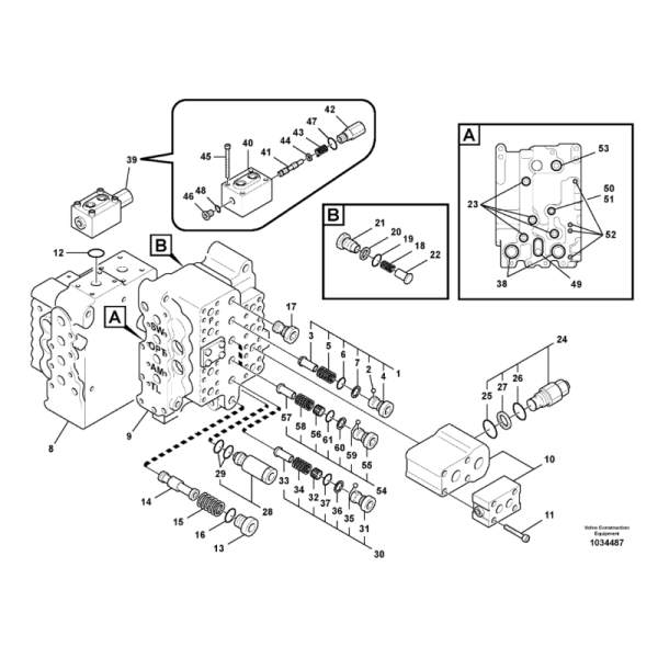 VOE14576336 14576336 Main Control Valve Excavator Spare Parts Fit For EC200B EC210B