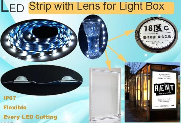 CE/ROHS listed 12V/24V led backlight strip SMD 3030 cuttable led light strip lens backlit